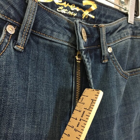 Seven 7 Boot cut Fashion Jeans Women Size 6 High Rise Step Fray Hem Blue Denim - Picture 3 of 14